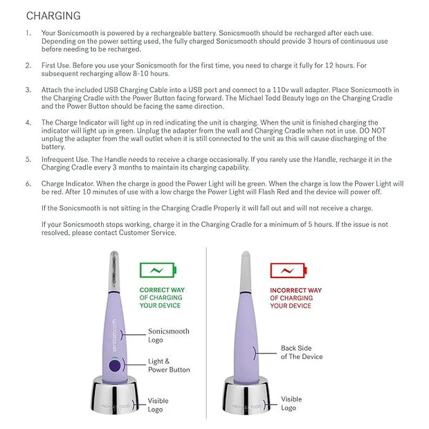 Michael Todd Beauty Sonicsmooth Dermaplane Razor for Women Face + Eyebrow trimmer Dermaplaning System - Peach Fuzz Remover...