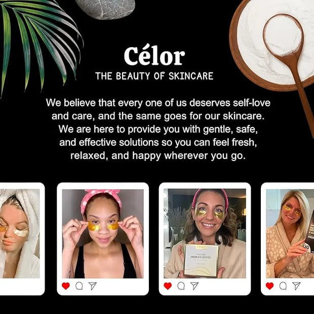 CÉLOR Under Eye Patches for Puffy Eyes and Dark Circles (32 Pairs) with Amino Acid & Collagen - Under Eye Masks Great for ...