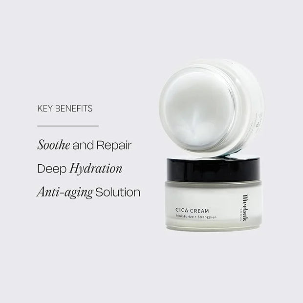 Meebak Cica Cream | Daily Repair Moisturizer with Niacinamide, Ceramide, & Retinol | Deep Hydration & Soothing | Locks in ...