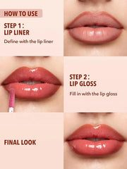 SHEGLAM 2-In-1 Lip Rules Liner & Gloss Pen Long Lasting Plumping Perfect Lip Combo Makeup Set-By The Book - Product Image