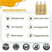 Acne Treatment Body Spray with 2% Salicylic Acid, Tea Tree Scent, for All Hair Types, Soothing and Moisturizing, 3-Pack - ...
