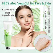 8PCS Aloe Vera Gel for Face & Skin,Organic Aloe Vera Gel,Hydrating After Sun Cream for Travel Size,Moisturizing Lotion for...