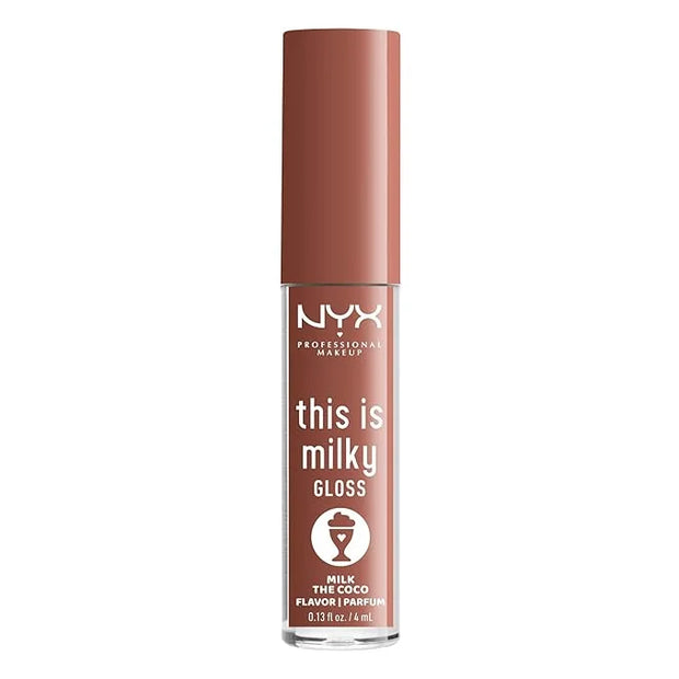 NYX PROFESSIONAL MAKEUP This Is Milky Gloss, Lip Gloss with 12 Hour Hydration, Vegan - Milk The Coco (Dark Chocolate) - Pr...