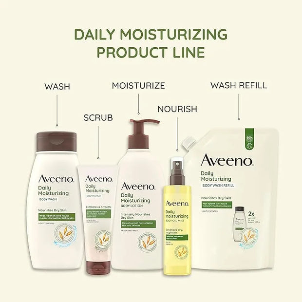 Aveeno Daily Moisturizing Body Scrub, Exfoliating Body Wash for Smoother, Healthier Looking Skin, Soothing Prebiotic Oat F...