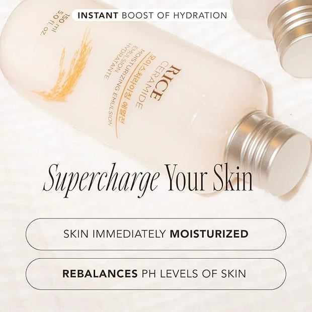 The Face Shop Rice Ceramide Moisturizing Emulsion - Rice Extract - Lightweight Face Moisturizer - Brightening - Hydrating ...