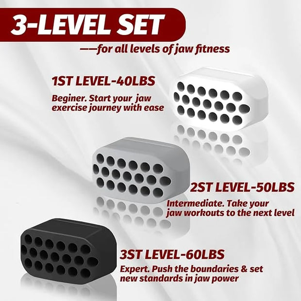Jaw Exerciser for Men 3 Resistance Levels Jawline 6 Pcs - Product Image