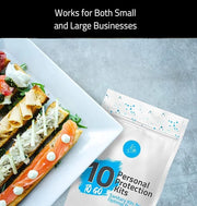 All-in-One Personal Protection Kits to GO - 10 Pack - With Plastic Gloves, Hand Cleansing Wipes, Disposable Face Mask - Pr...