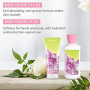 Sweet Pea Bath & Body Kit, 3 Fl Oz, Ideal Skincare Gift Home Spa Set, Includes Body Lotion, Shower Gel, Body Cream, and Fr...