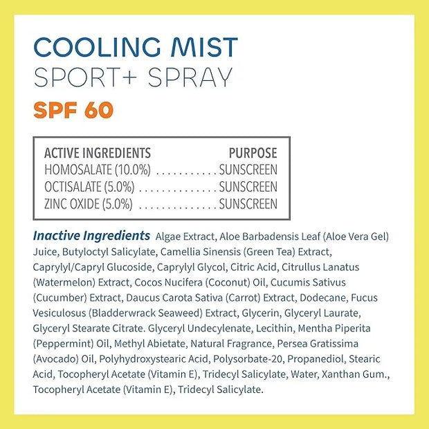 Seaweed Bath Co. Cooling Mist SPF 60 Sport Broad Spectrum Hybrid Sunscreen Spray, 6 Ounce, Sustainably Harvested Seaweed, ...