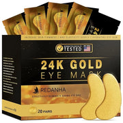 20 Pairs 24K Gold Under Eye Patches Face Masks Dark Circles Puffy Eye Bags Collagen Skincare Spa Trip Gift Eye Mask - Prod...