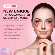 Under Eye Patches (36 Pairs) - New Tri-color Glitter Eye Gel Pads for Dark Circles Puffy Eyes,Under eye Bags,Wrinkles|Natu...