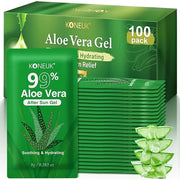 100 Pack Bulk Aloe Vera Gel, 99% Pure Aloe Vera Gel for Face, Hair, Skin, Body, Sunburn Relief, Hydrating Aloe Gel Travel ...