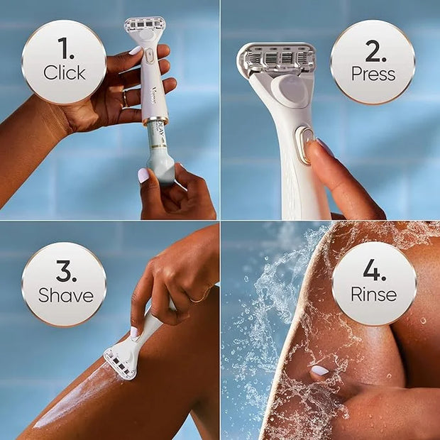 Gillette Venus Radiant Skin Moisturizing Women’s Razor For Dry And Sensitive Skin With Olay Moisturizer Dispenser, 1 Serum...