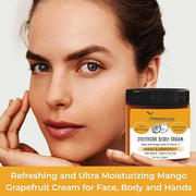 RaGaNaturals Natural Mango Butter Body Cream for Dry Skin for Women, Men - Tropical Plant-Based Hydrating Moisturizer with...