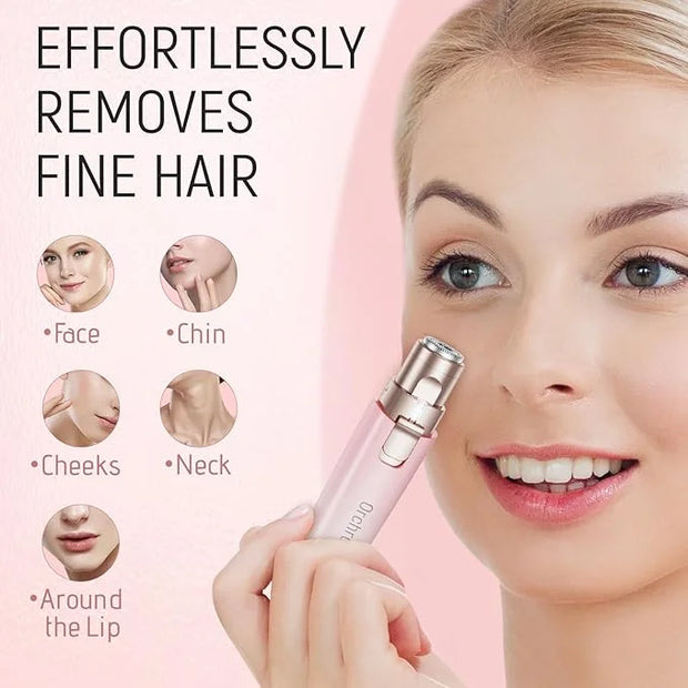 Rechargeable Facial Hair Remover for Women: 2-in-1 Device for Shaping Eyebrows and Removing Face Peach Fuzz (Gradient Pink...