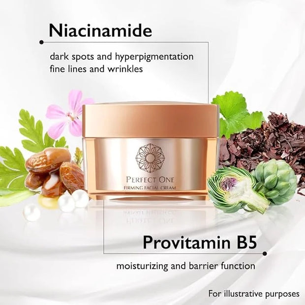 Perfect One Firming Facial Cream with Niacinamide, Collagen, and Hyaluronic Acid – Daily Anti-Aging Cream – 5-in-1: Serum,...