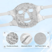Cold Face Eye Masks Ice Face Mask Hot Cold Compress For Dark Circles, Puffiness, Migraines, Headache, Stress, Redness, Coo...