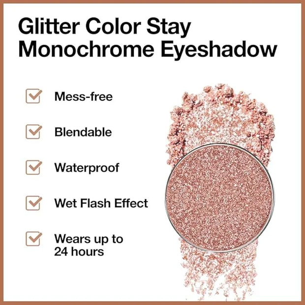 Monochrome Pressed Eyeshadow, Waterproof Neutral Powde Mini Shimmer Rose Gold Brown Eyeshadow, sombras para ojos, Talc, Pa...