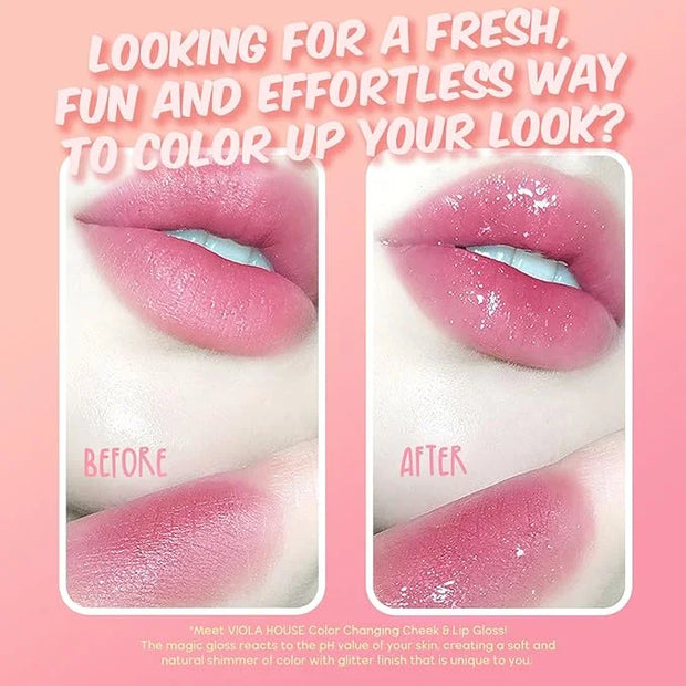 VIOLA HOUSE Color Changing Lip Gloss, PH Lip Tinted, High gloss lipstick, waterproof,long lasting lip care. 5g - Product I...