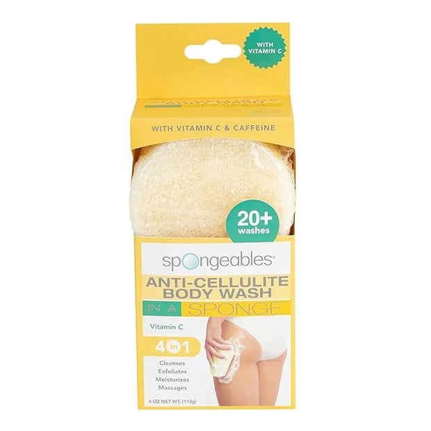 Spongeables Anti Cellulite Body Wash in a 20+ Wash Sponge, Citrus, 3 Count - Product Image