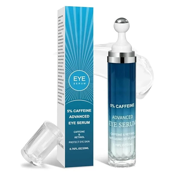 5% Caffeine Eye Cream & Under Eye Serum for Dark Circles and Wrinkles, Under Eye Bags Treatment, Anti-Aging Caffeine Eye S...