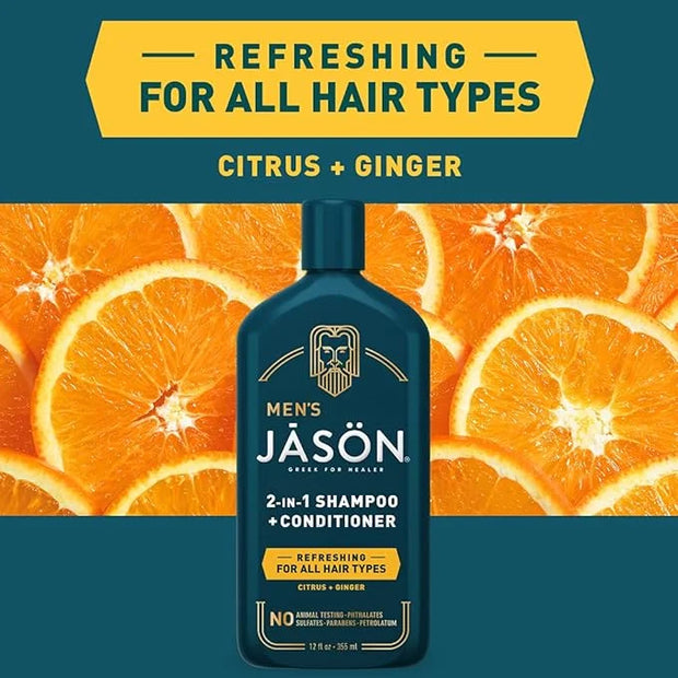 Jason Men's Refreshing 2-in-1 Shampoo and Conditioner, 12 oz - Product Image