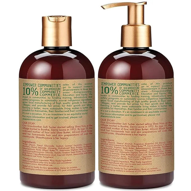 SheaMoisture Shampoo and Conditioner Set, Manuka Honey, Mafura Oil, Baobab Oil & Fig Extract, Hydrate + Replenish, Vitamin...