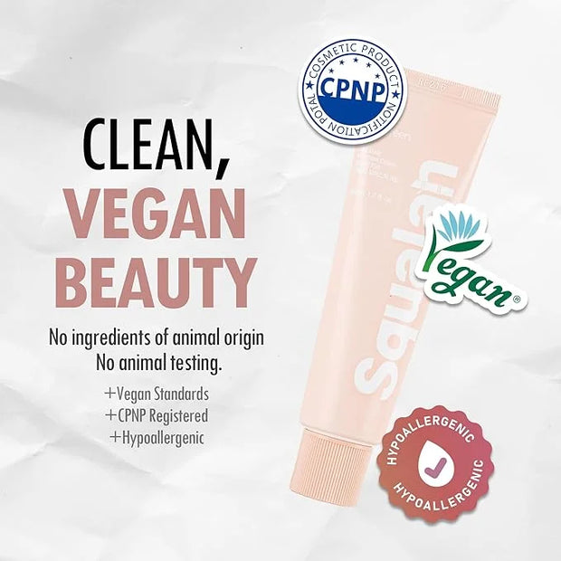 VEGREEN Daily Face Moisturizer Cream Enriched w/Squalane | Lightweight & Hydrating Face Moisturizer for Dry Skin & Combina...