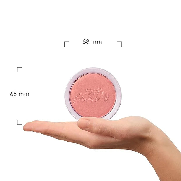 100% PURE Powder Blush (Fruit Pigmented), Mimosa, Soft Shimmery Finish, Nourishes Skin w/Rosehip Oil, Cocoa Butter, Natura...