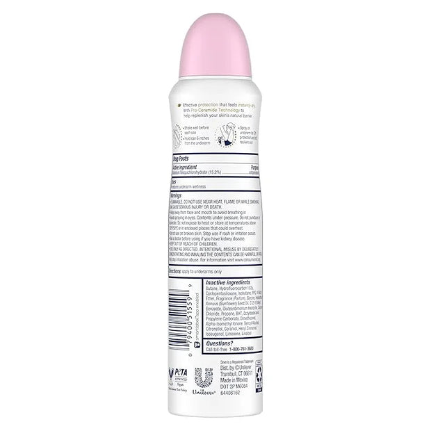 Dove Advanced Care Antiperspirant Deodorant Spray for Women 3 Pack Sakura Blossom & Yuzu 72 hour sweat and odor protection...
