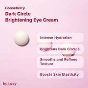By Juccy Gooseberry Dark Circle Clarifying Eye CreamㅣFor Puffy Eye Bags, Wrinkles, Fine Lines | Vitamin C, Glutathione, Pe...