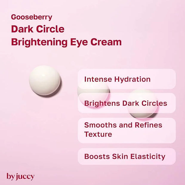 By Juccy Gooseberry Dark Circle Clarifying Eye CreamㅣFor Puffy Eye Bags, Wrinkles, Fine Lines | Vitamin C, Glutathione, Pe...