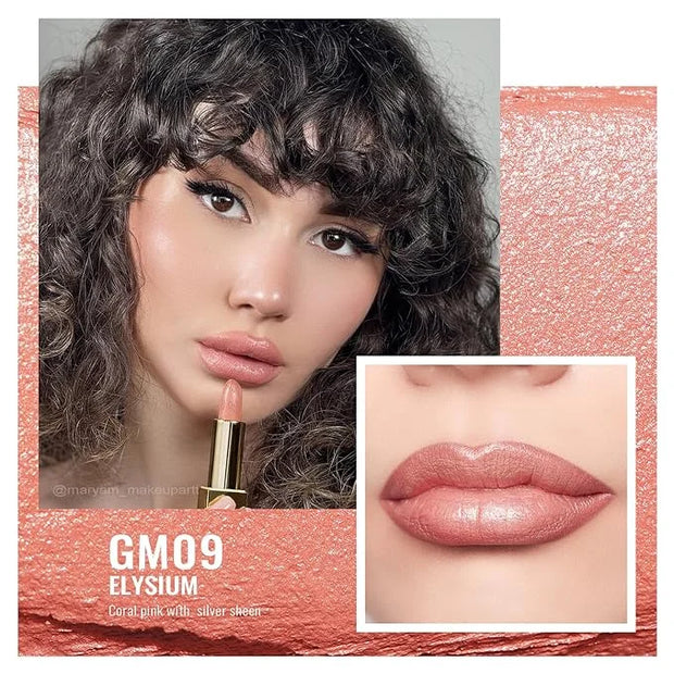 Oulac Metallic Coral Lipstick Set 3PCS High Impact Lipcolor with Moisturizing Formula, Vegan Beauty, Full-Coverage Lip Col...
