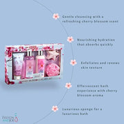 Freida & Joe Fragrance Bath & Body Collection Gift Box, Includes Shower Gel, Body Lotion, Body Scrub, Bath Bomb & Sponge (...