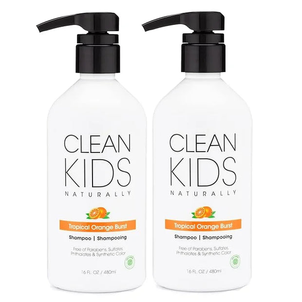Clean Kids Naturally Tropical Orange Burst Shampoo, All-Natural, Gluten-free, Vegan, and Cruelty-free, Paraben-Free, EWG V...