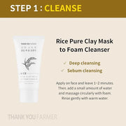THANKYOU FARMER Rice Pure Glow Travel Kit, Mini Size Cleanser(1.05 fl oz), Mini Size Toner(1.05 fl oz), Mini Size Ampoule(...