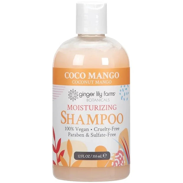 Ginger Lily Farms Botanicals Moisturizing Shampoo for All Hair Types, Coco Mango, 100% Vegan & Cruelty-Free, Coconut Mango...