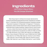 Lip Potion Aqua Glow No.6 Grape Sherbet | Hydrating, Non-Sticky Gloss with Sheer Radiance | 0.3 Oz - Product Image