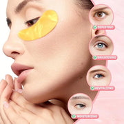 Under Eye Patches (30 Pairs) - 24K Gold Eye Mask for Puffy Eyes, Dark Circles, Under Eye Bags and Smooth Wrinkles, Eye Gel...