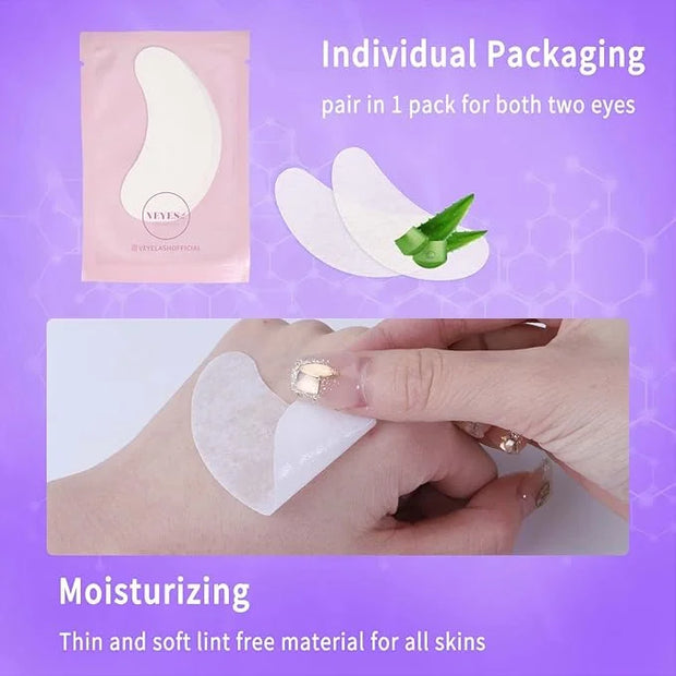 VEYES INC 50 Pairs 100% Natural Aloe Extract Under Eye Gel Pads Hydrogel Eye Patch For Eyelash Extension Lint Free Lash Ex...