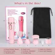 Trimmer Women, 4 in 1 Electric Razor for Women, Facial Shavers for Women, Portable Travel Womens Electric Razor for Face B...