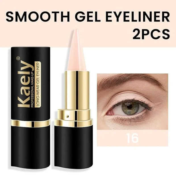 Kaely 2Pcs Bright Nude Gel Eyeliner for Waterline, Natural Cream Eye Liner Waterproof Smudge Proof, Matte Pencil Eyeliner ...