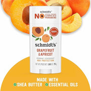 Schmidt's Aluminum-Free Vegan Deodorant Grapefruit & Apricot with 24-Hour Odor Protection, 2 Count for Women and Men, Natu...