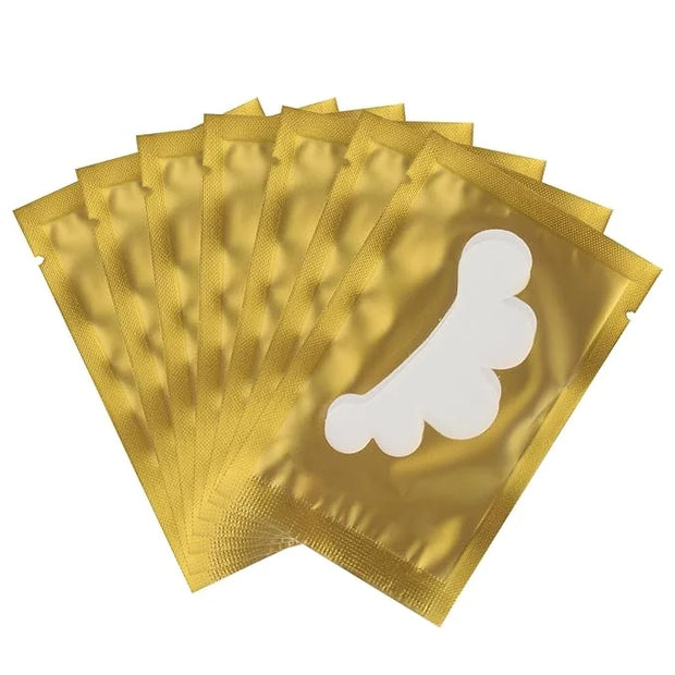 100 Pair Set Eye Gel Pads For Eyelash Extensions Lint Free Patches Beauty Tools (Gold) - Product Image