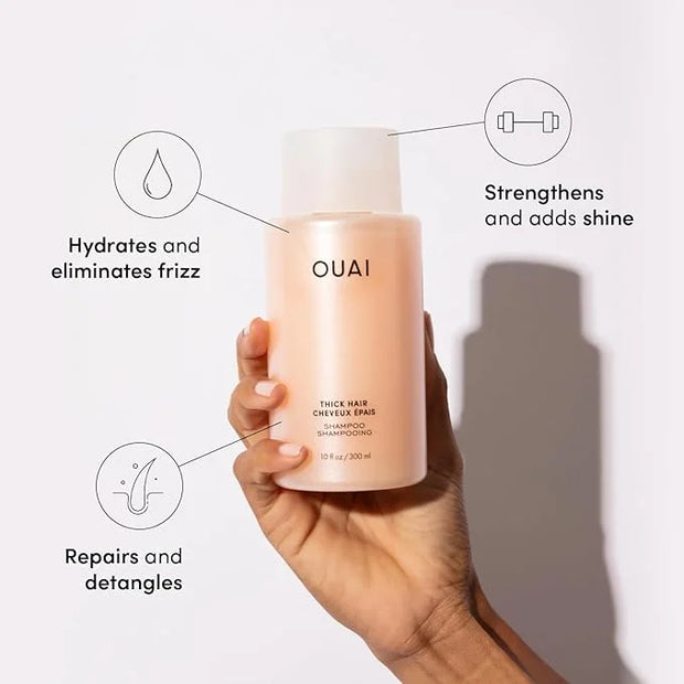 OUAI Thick Shampoo Refill - Moisturizing Shampoo with Keratin, Marshmallow Root, Shea Butter & Avocado Oil for Thick Hair ...