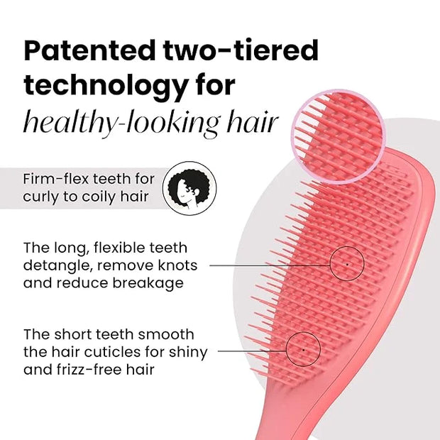 Tangle Teezer Ultimate Detangler Curly Hair Brush, Dry & Wet Hairbrush, Reduces Frizz & Breakage, for 3C to 4C Curly Hair ...