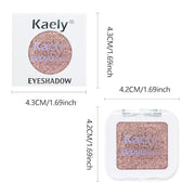 Kaely Pressed Single Eyeshadow Makeup, Amber Rush Shimmer Highly Pigmented Monochrome Eye Shadow Palette, Waterproof Neutr...
