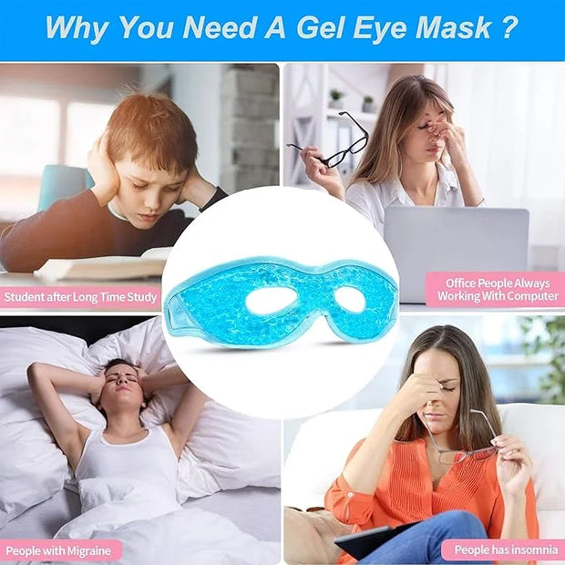 2PCS Reusable Hot Cold Therapy Eye Mask for Puffiness, Dark Circles, Eye Bags, Dry Eyes, Headaches, Migraines, Stress Reli...