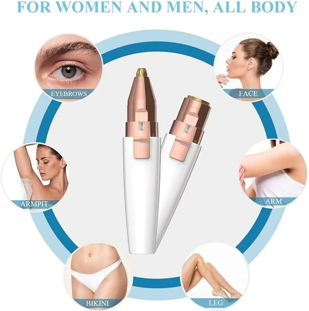 Eyebrow Razor,Facial Hair Removal for Women, (USB Rechargeable), 2 in 1 Eyebrow Trimmer and 100% Painless Hair Remover wit...