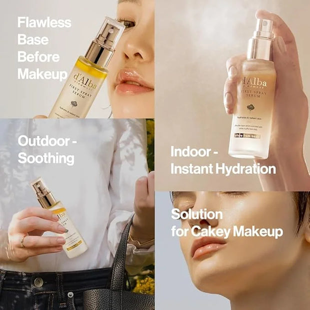 d'alba Piedmont Italian White Truffle First Spray Serum, Vegan Skin Care, Hydrating Face Moisturizer, Glow Serum for Radia...